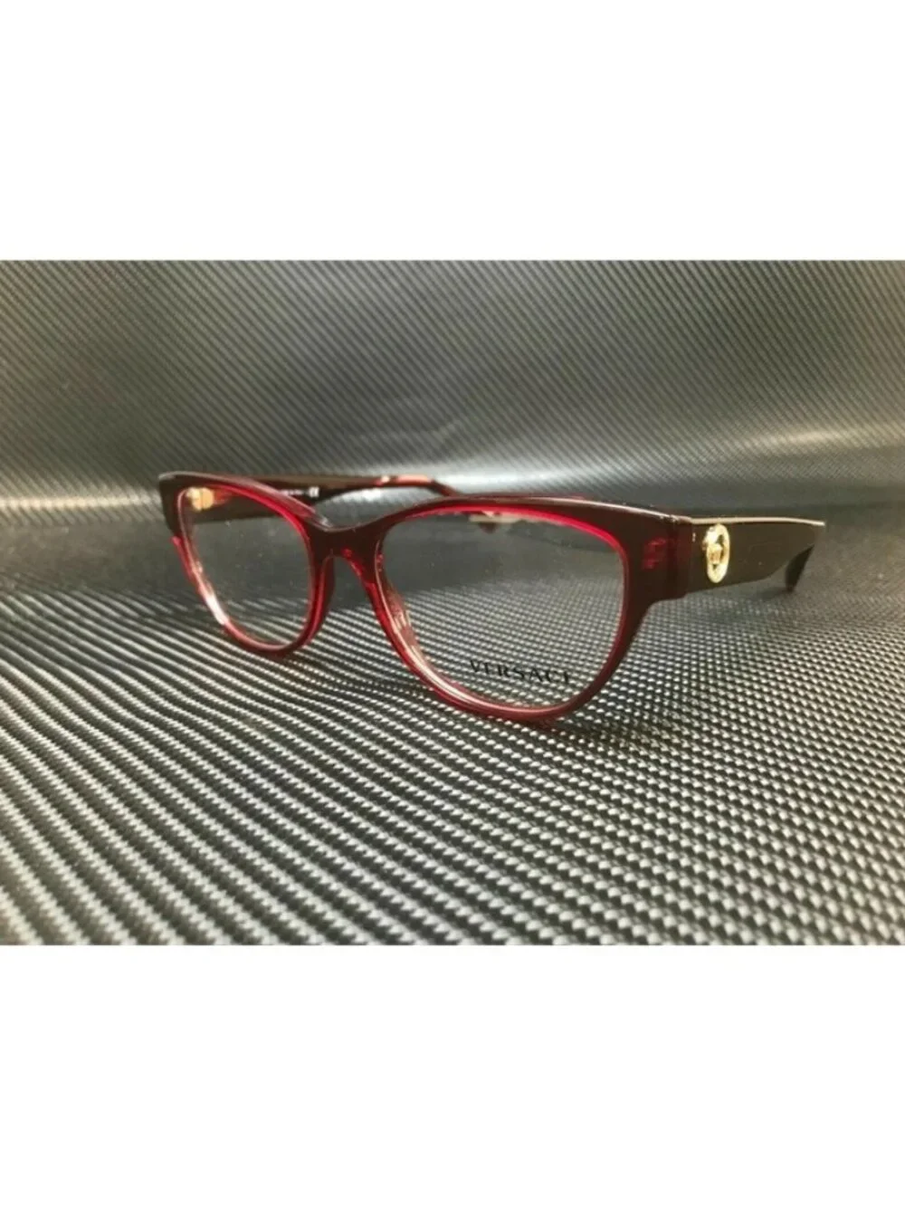 New Versace Women  Transparent Red Eyeglasses  53- 17-